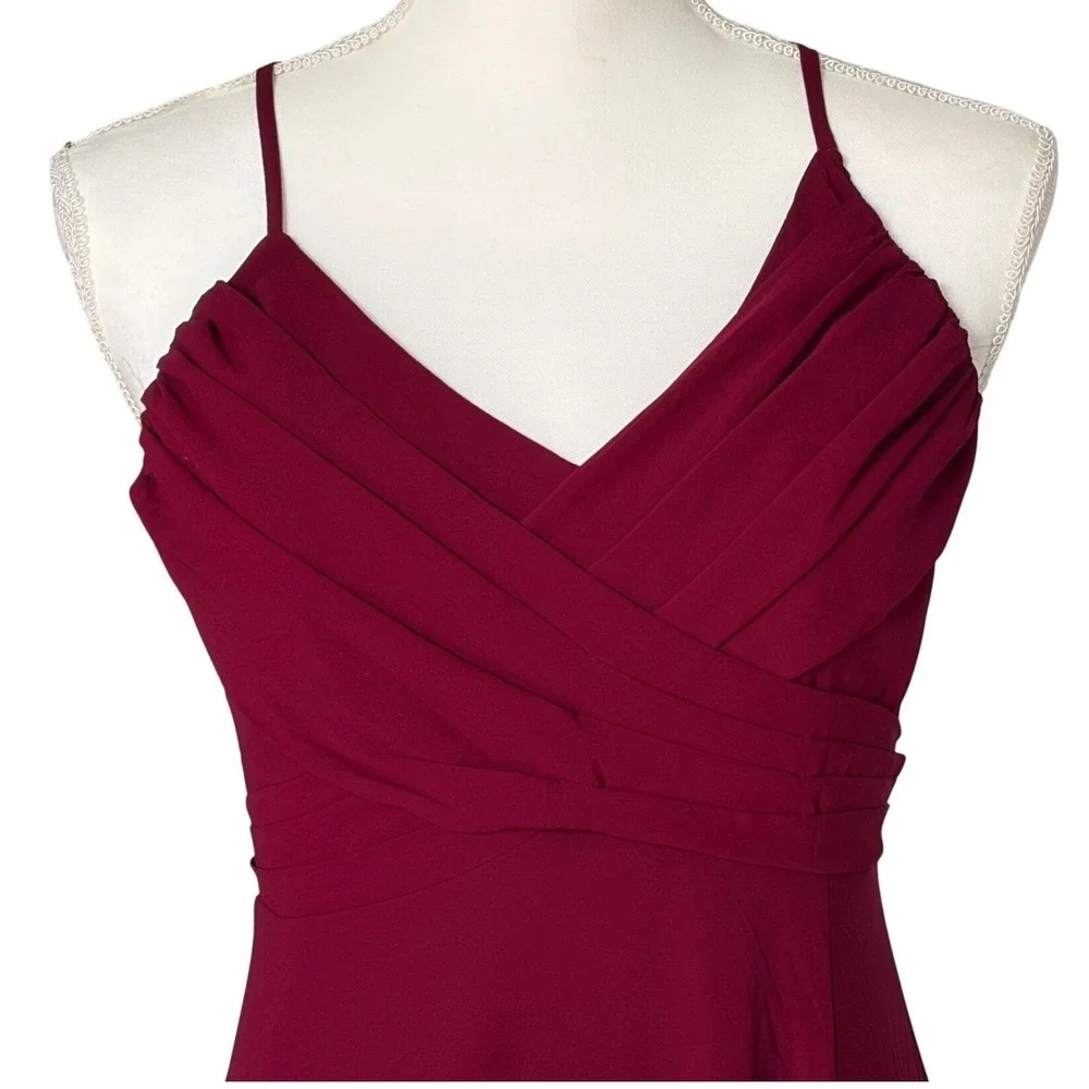 Lulus Burgundy Bridesmaid Maxi Dress Formal Wedding Guest Gown Size 2